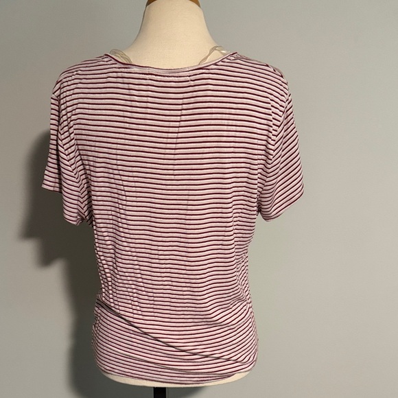 Striped V-Neck Ruched Top - Picture 5 of 6